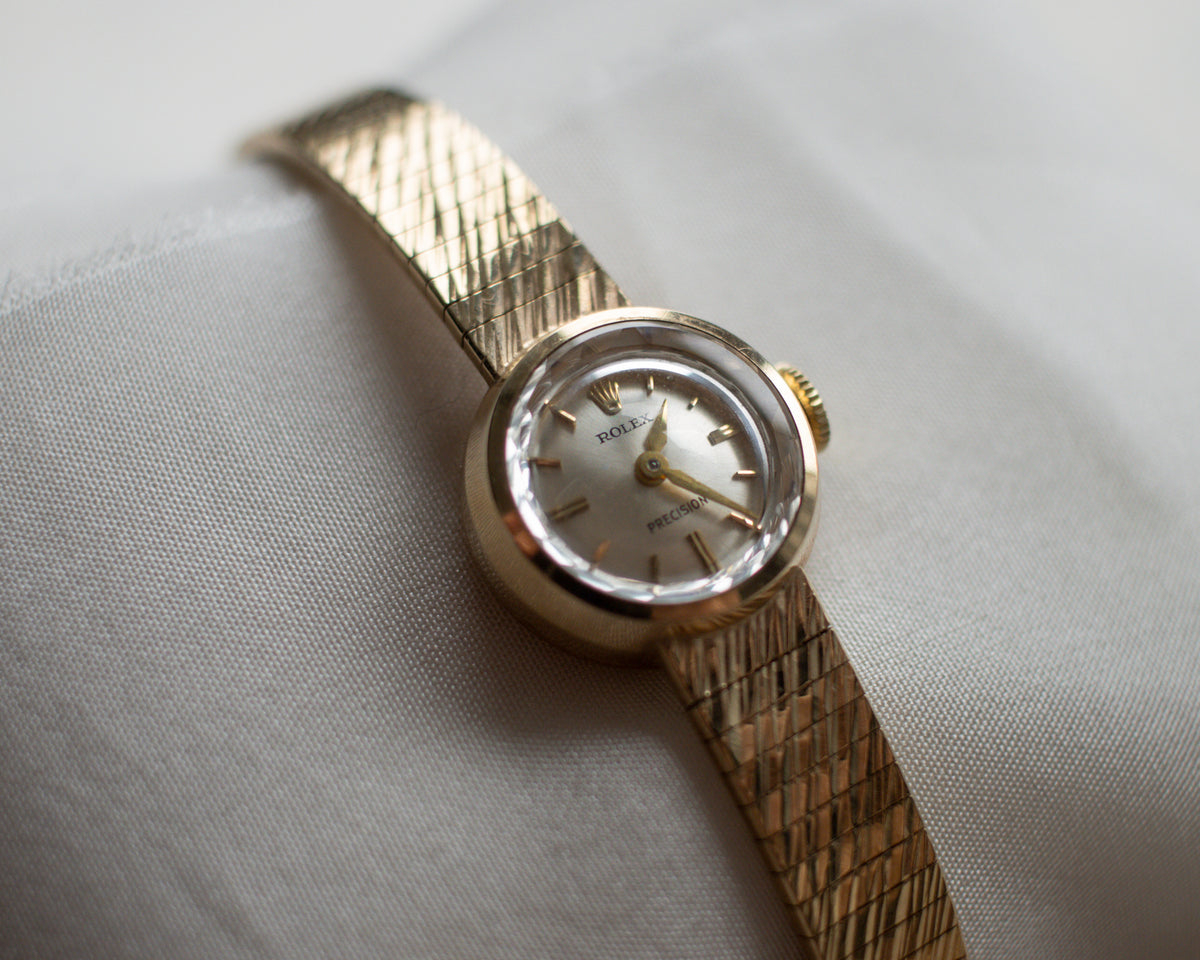 Vintage Rolex Precision 243.0 9ct Gold Ladies Bracelet Watch | 1969 Full Set