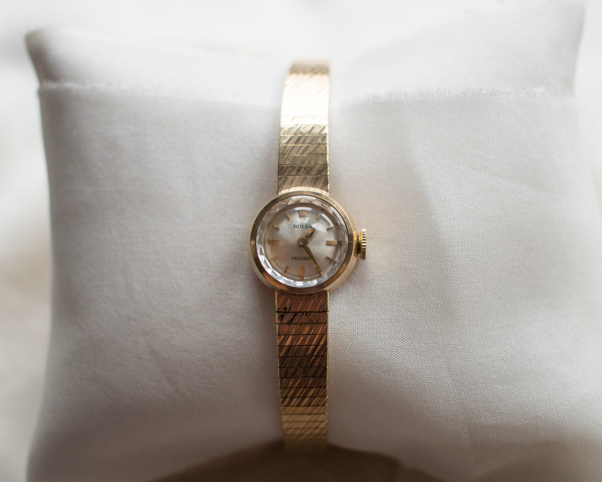 Vintage Rolex Precision 243.0 9ct Gold Ladies Bracelet Watch | 1969 Full Set