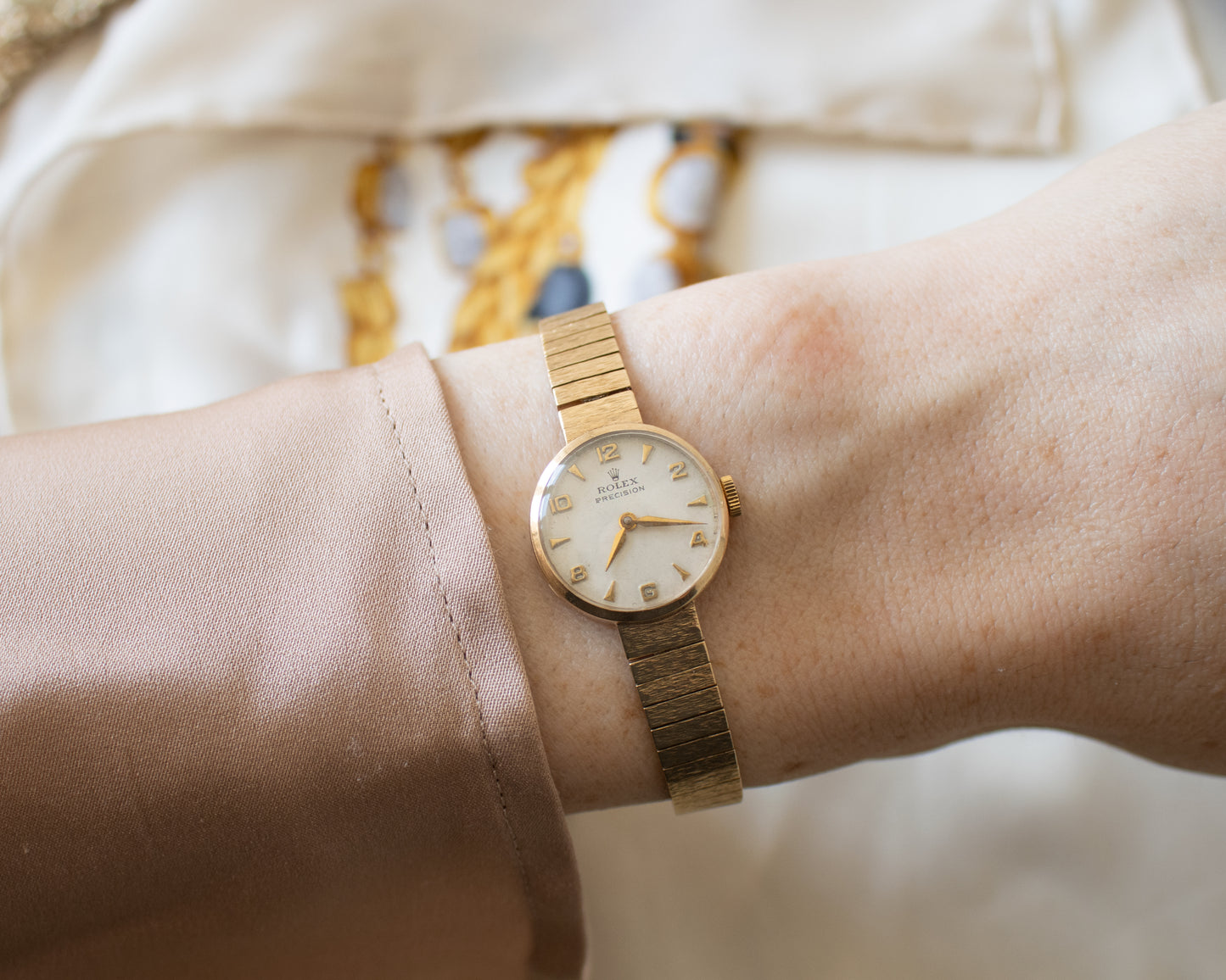 Vintage Rolex Precision Ladies 9ct Gold Watch - 20mm Manual Wind
