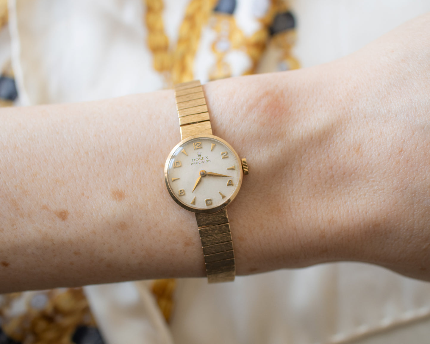 Vintage Rolex Precision Ladies 9ct Gold Watch - 20mm Manual Wind