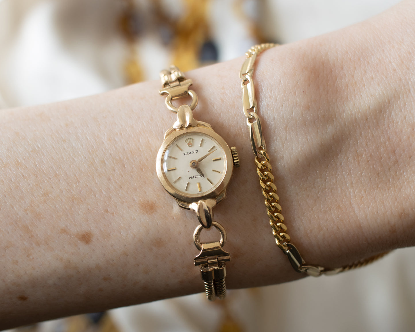 Vintage 1959 Rolex Precision Ladies 9ct Gold Watch - Solid Gold Bracelet