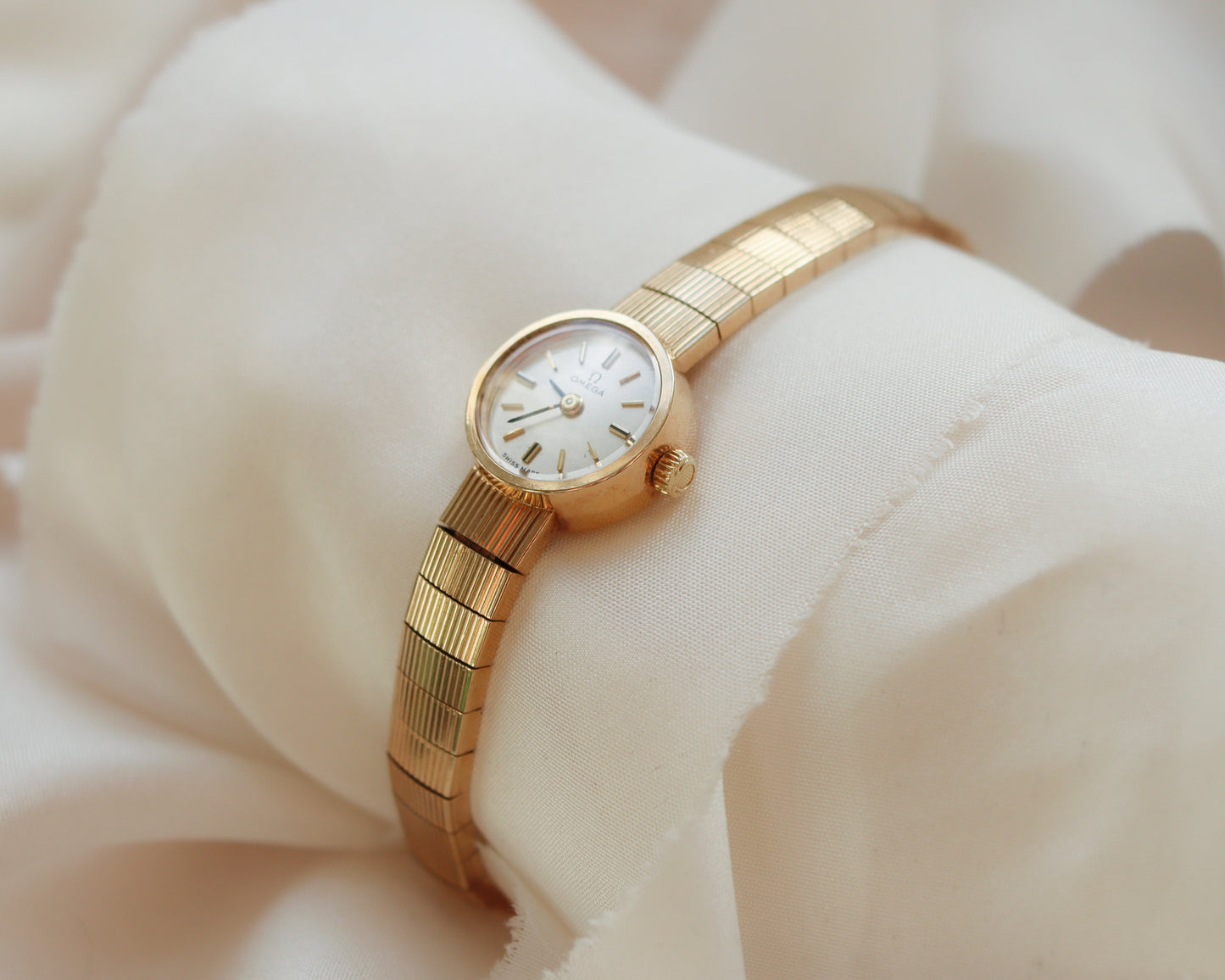 Rare Vintage Ladies Omega 9ct Gold Watch with Original Gold Bracelet - 1963