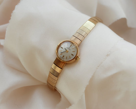 Rare Vintage Ladies Omega 9ct Gold Watch with Original Gold Bracelet - 1963