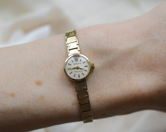 Vintage 9ct Gold Rolex Precision Ladies Watch – 1965