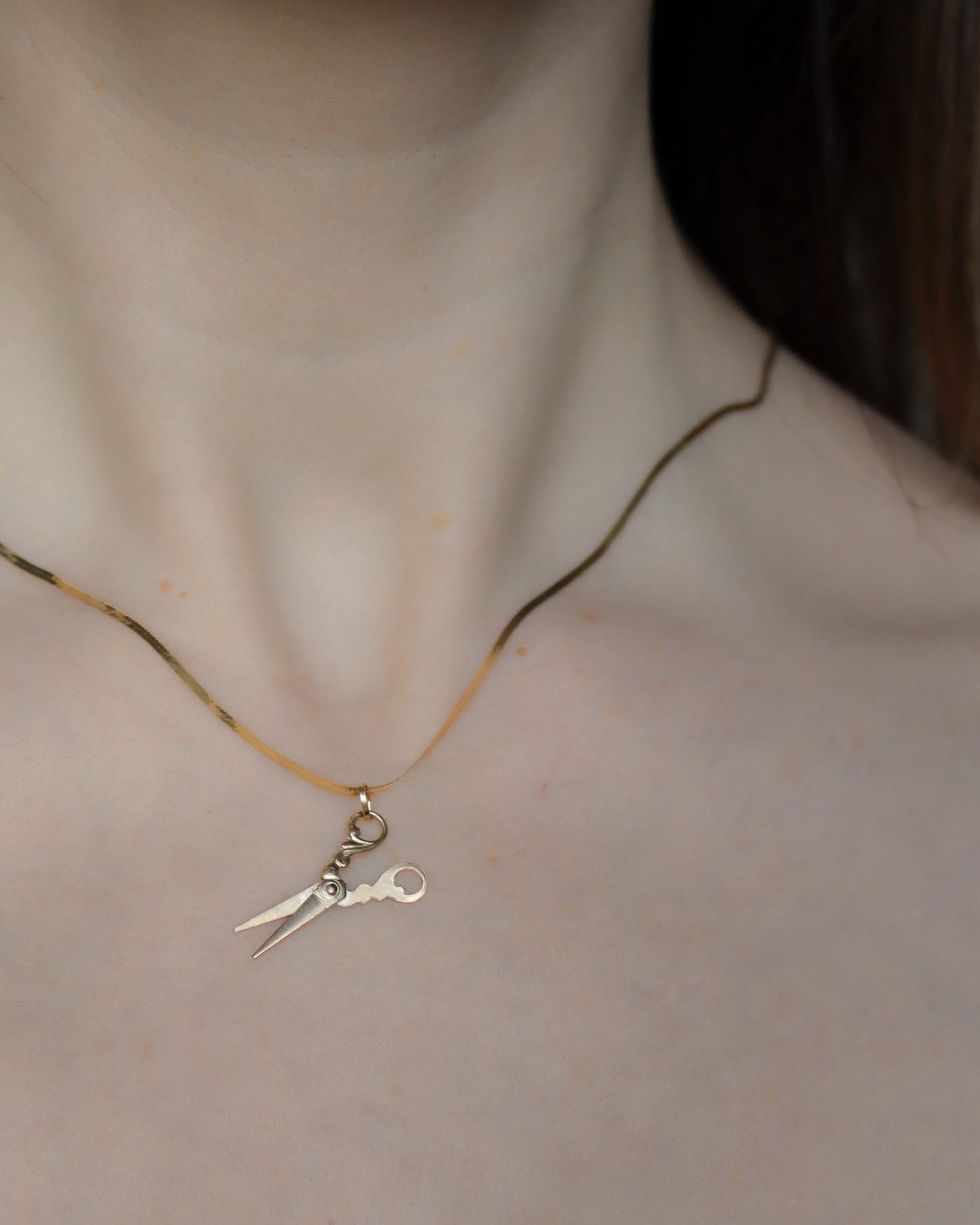 9ct Gold Scissors Charm Pendant