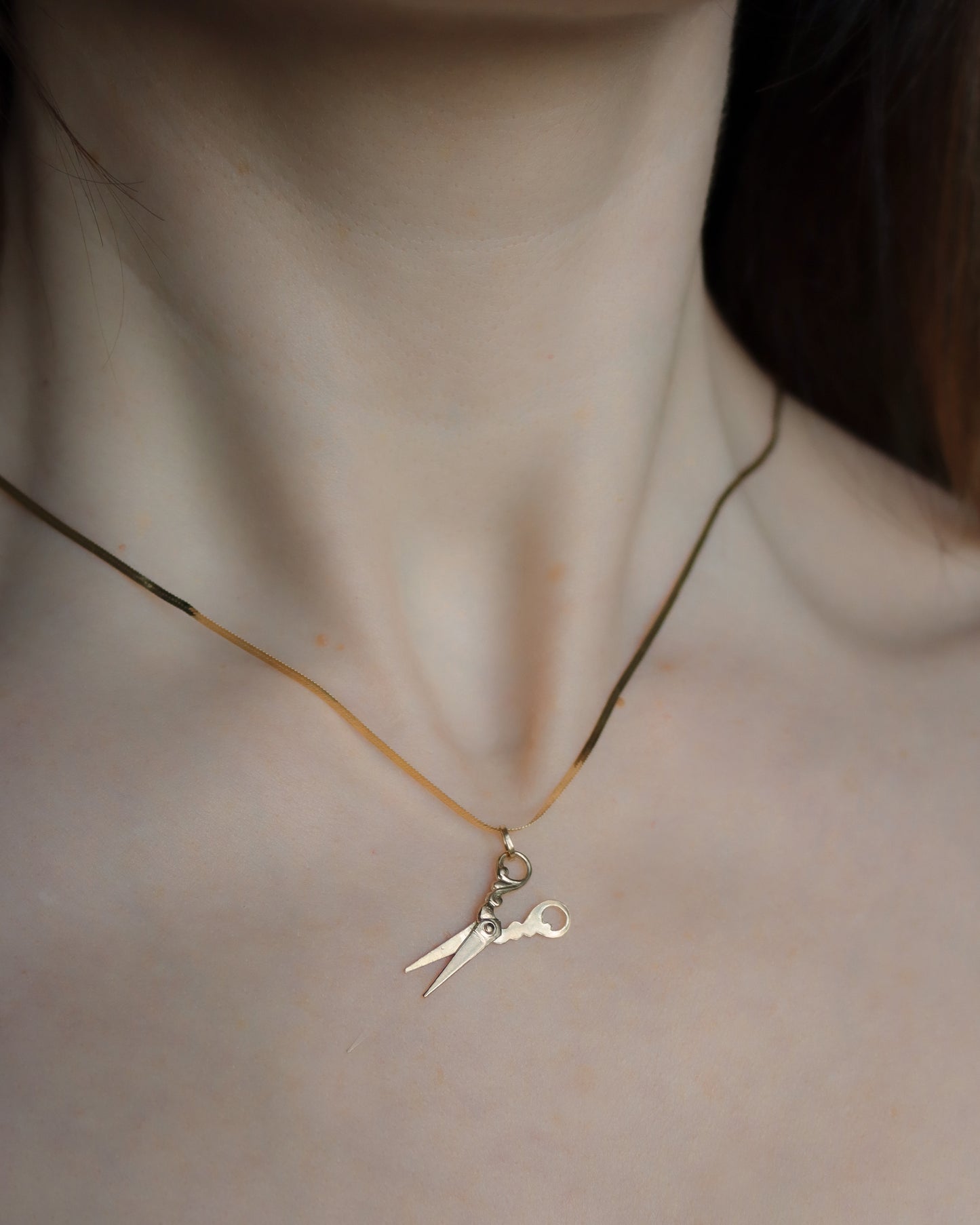 9ct Gold Scissors Charm Pendant