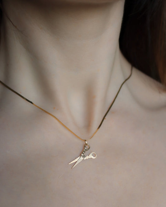 9ct Gold Scissors Charm Pendant
