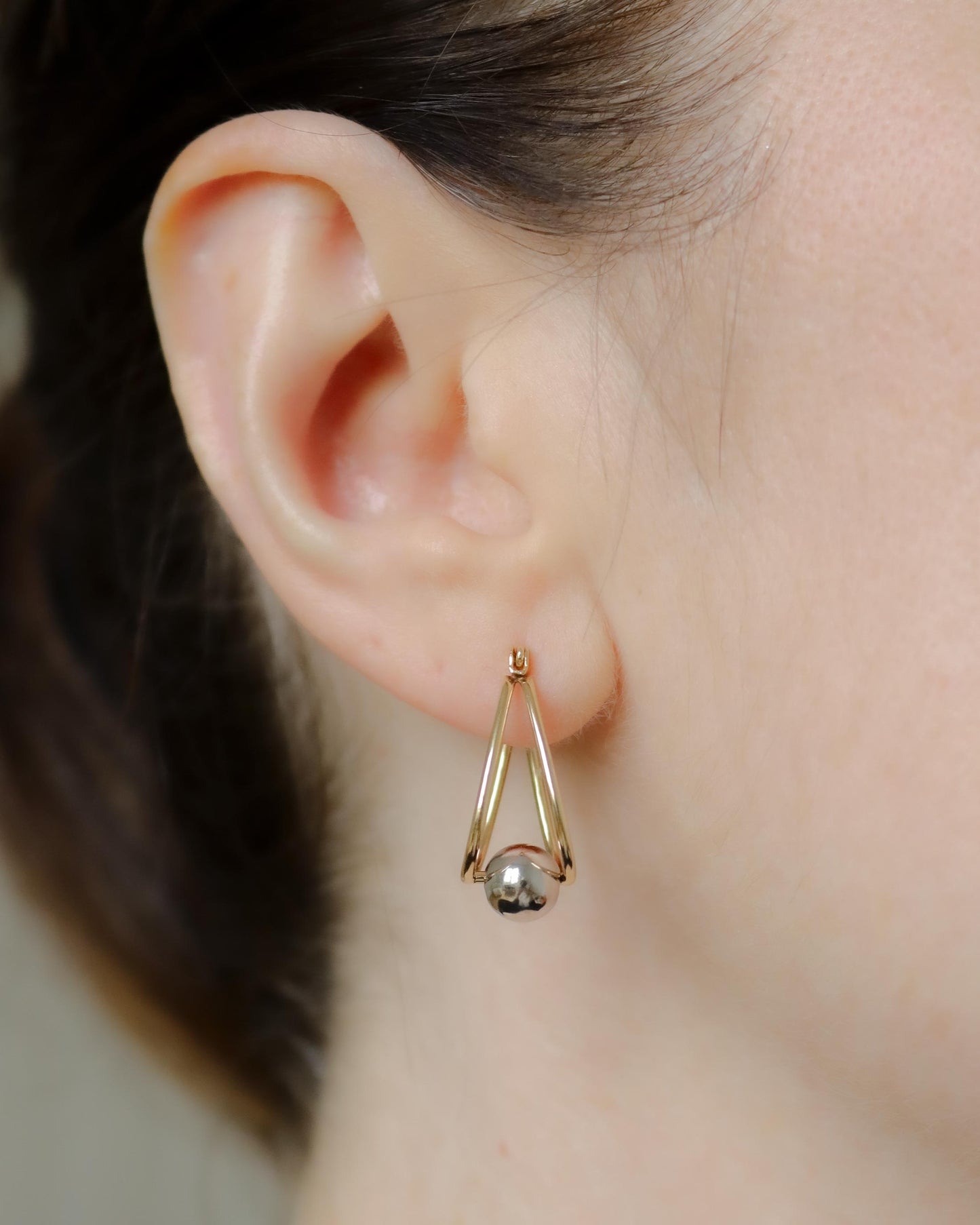9ct gold bi-coloured hoop earrings