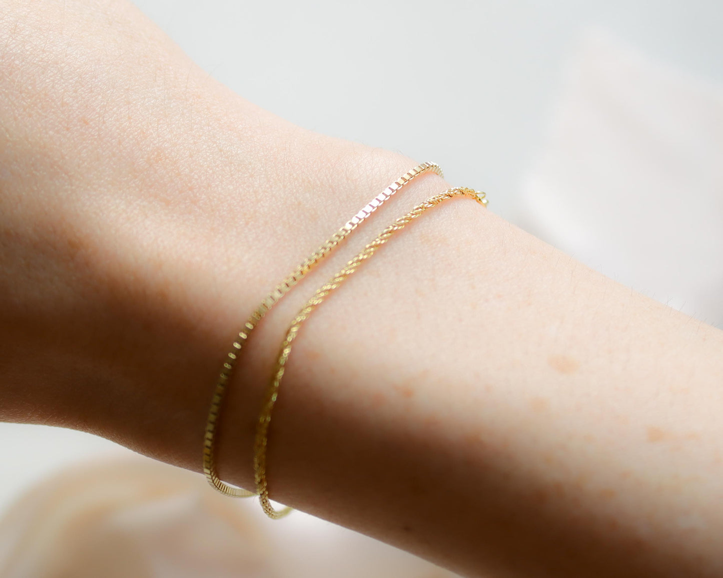 9ct gold box link bracelet