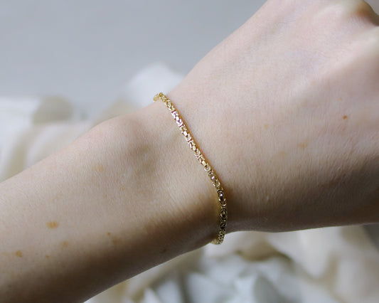 Vintage 9ct gold Byzantine bracelet chain
