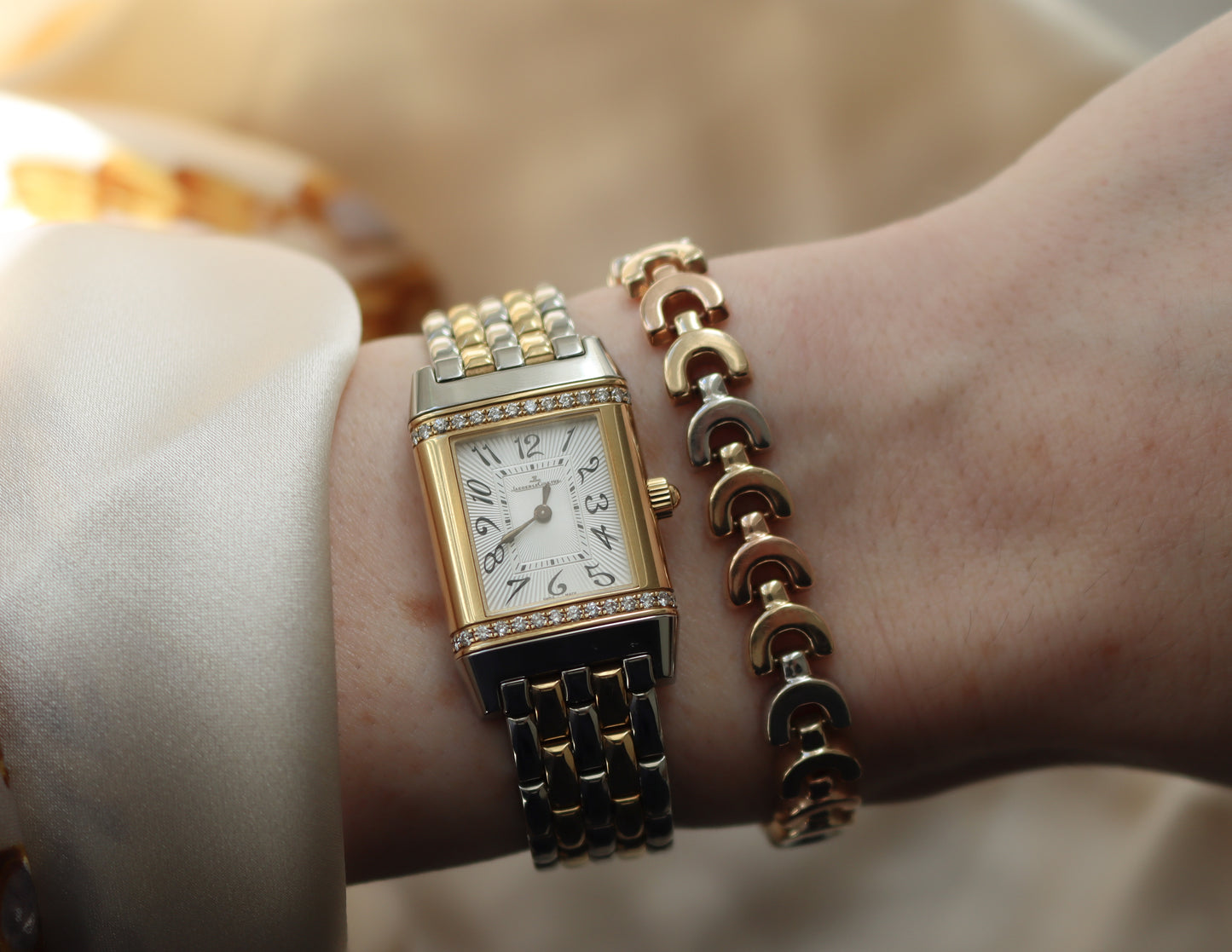 9ct Tri-Colour Gold C-Link Bracelet