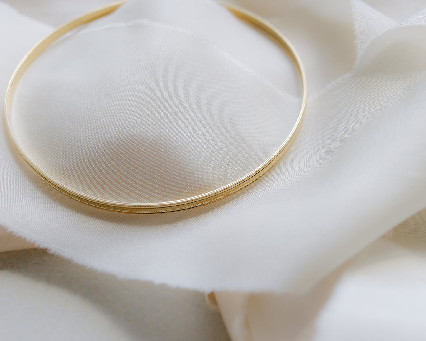 9ct gold double row bangle