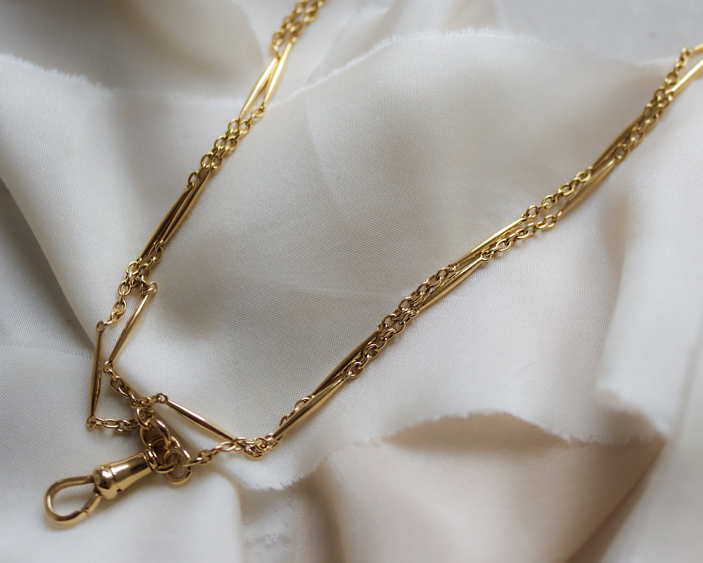 9ct gold fancy link guard chain necklace