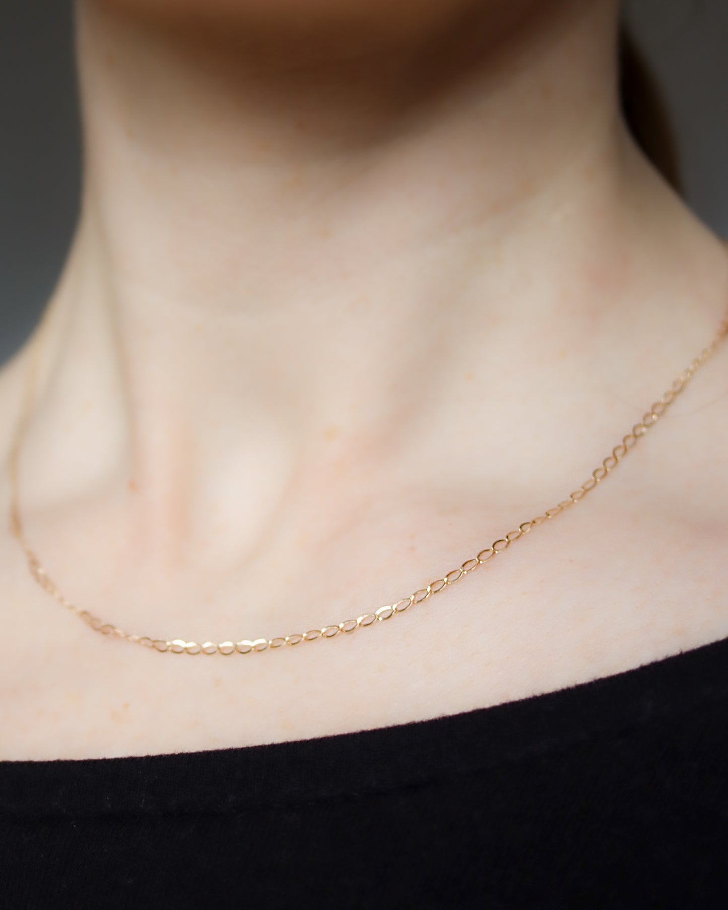 9ct yellow gold fine curb link necklace