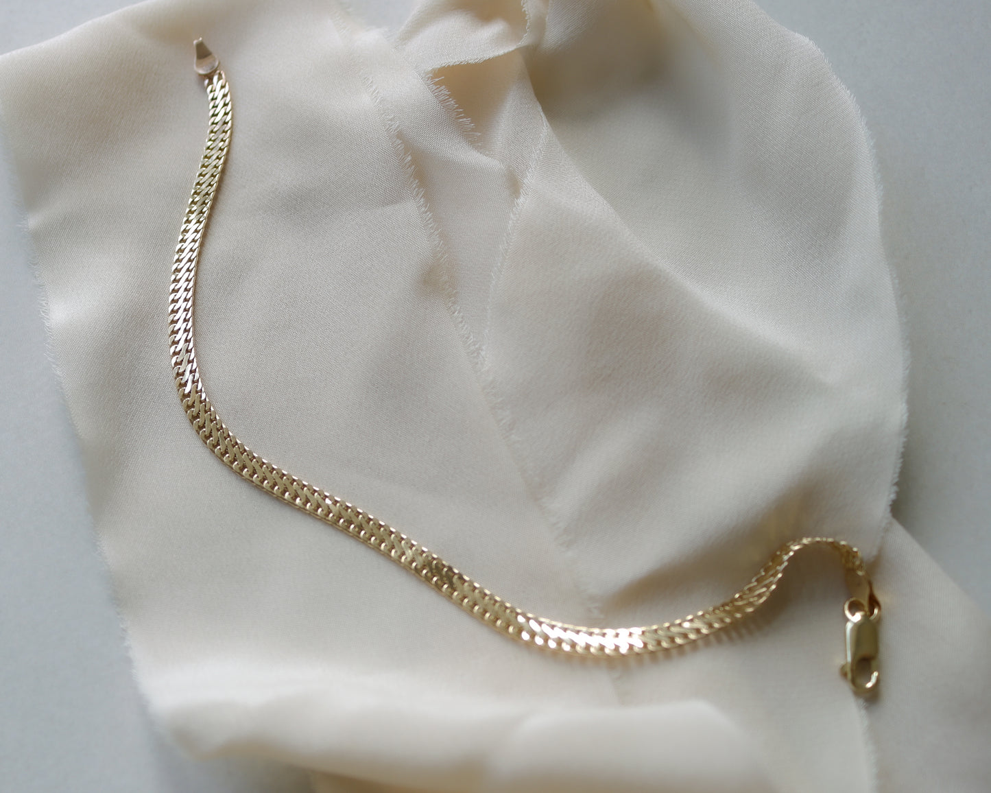 Vintage 9ct gold flat link bracelet