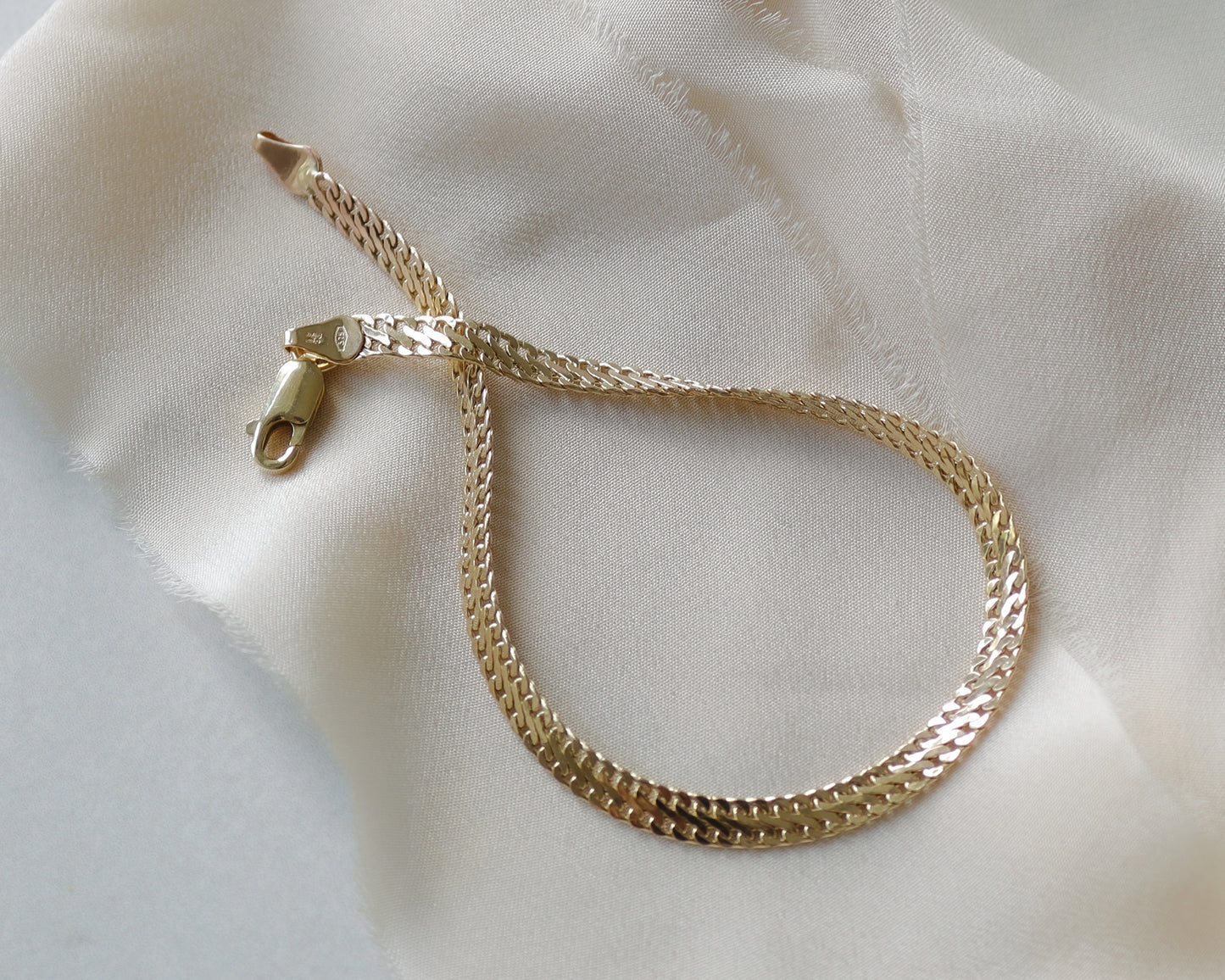 Vintage 9ct gold flat link bracelet