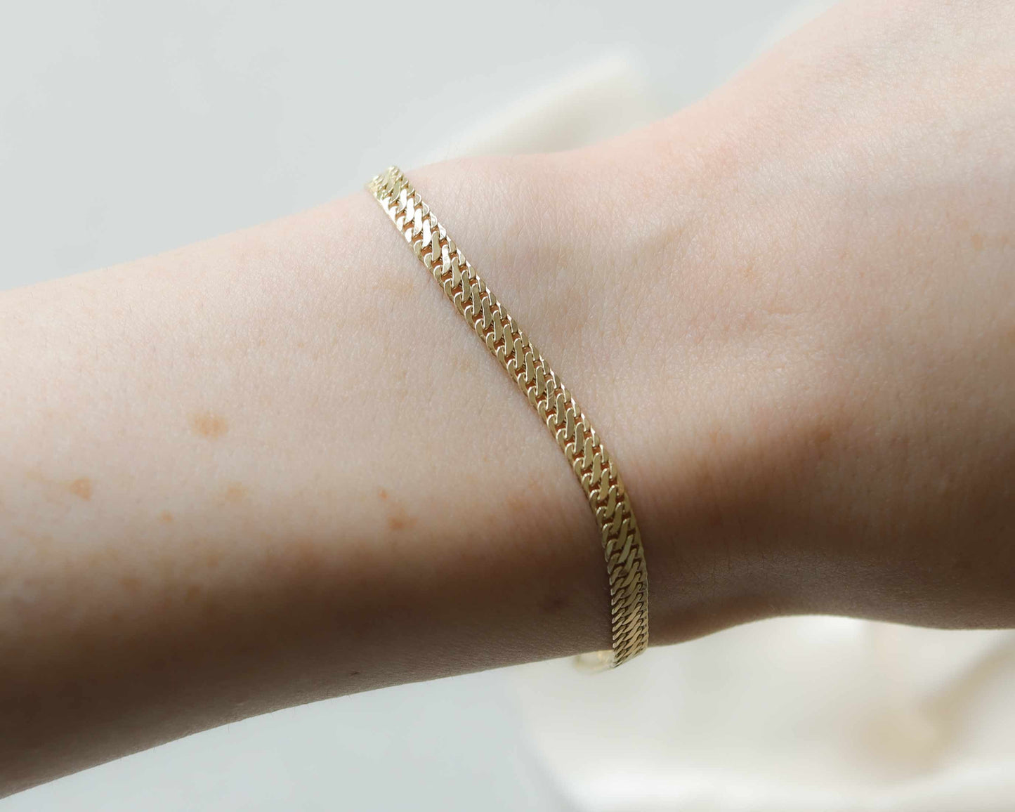 Vintage 9ct gold flat link bracelet