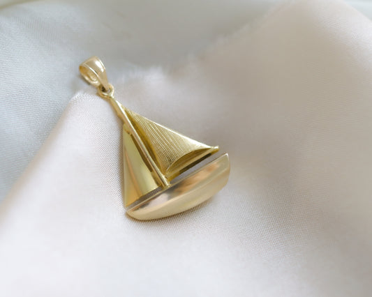 Georg Jensen 9ct gold sail boat pendant