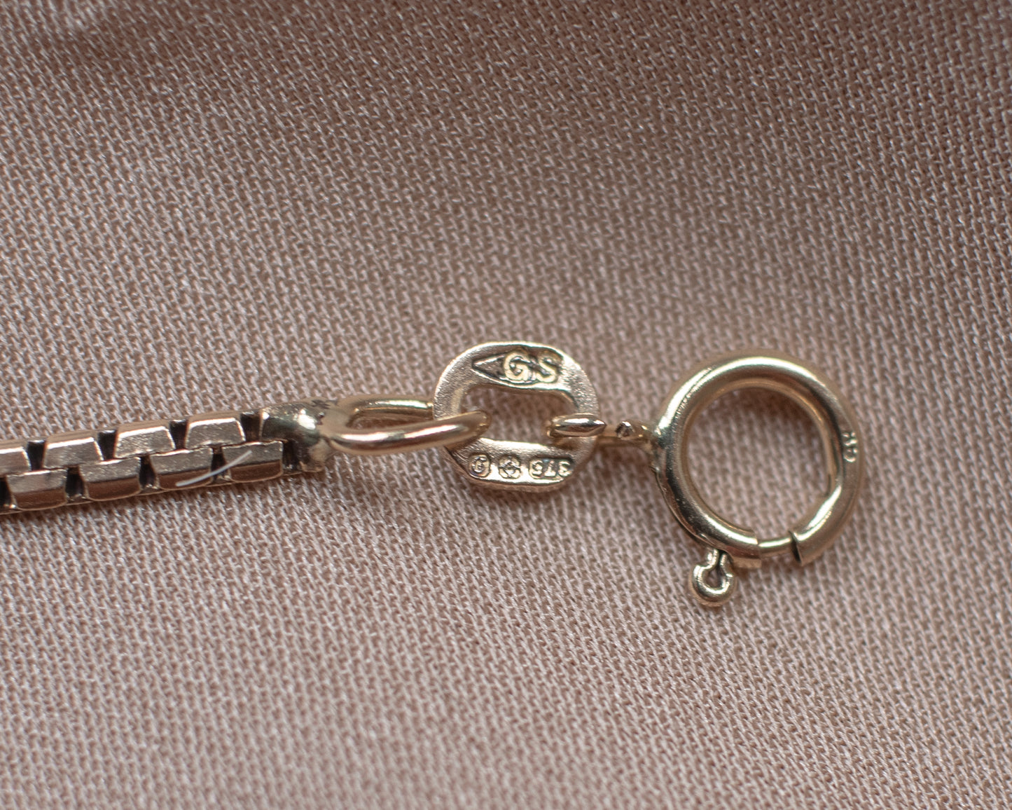 Vintage 9ct Rose Gold Boston Link Necklace - 1978