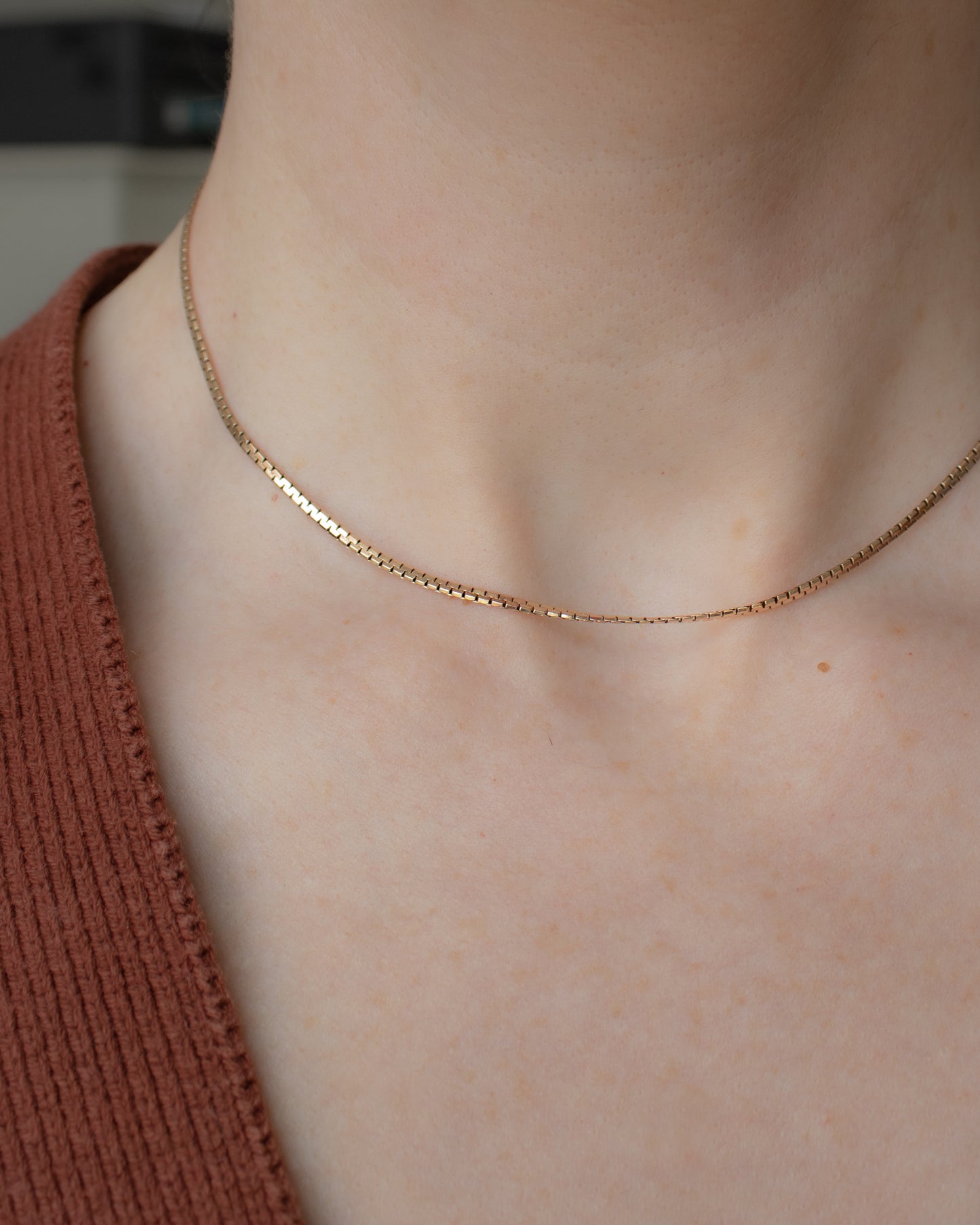Vintage 9ct Rose Gold Boston Link Necklace - 1978