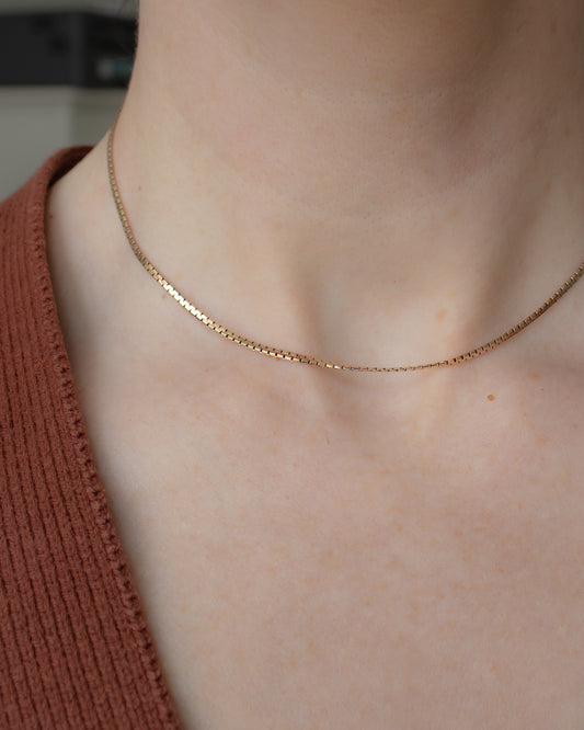 Vintage 9ct Rose Gold Boston Link Necklace - 1978