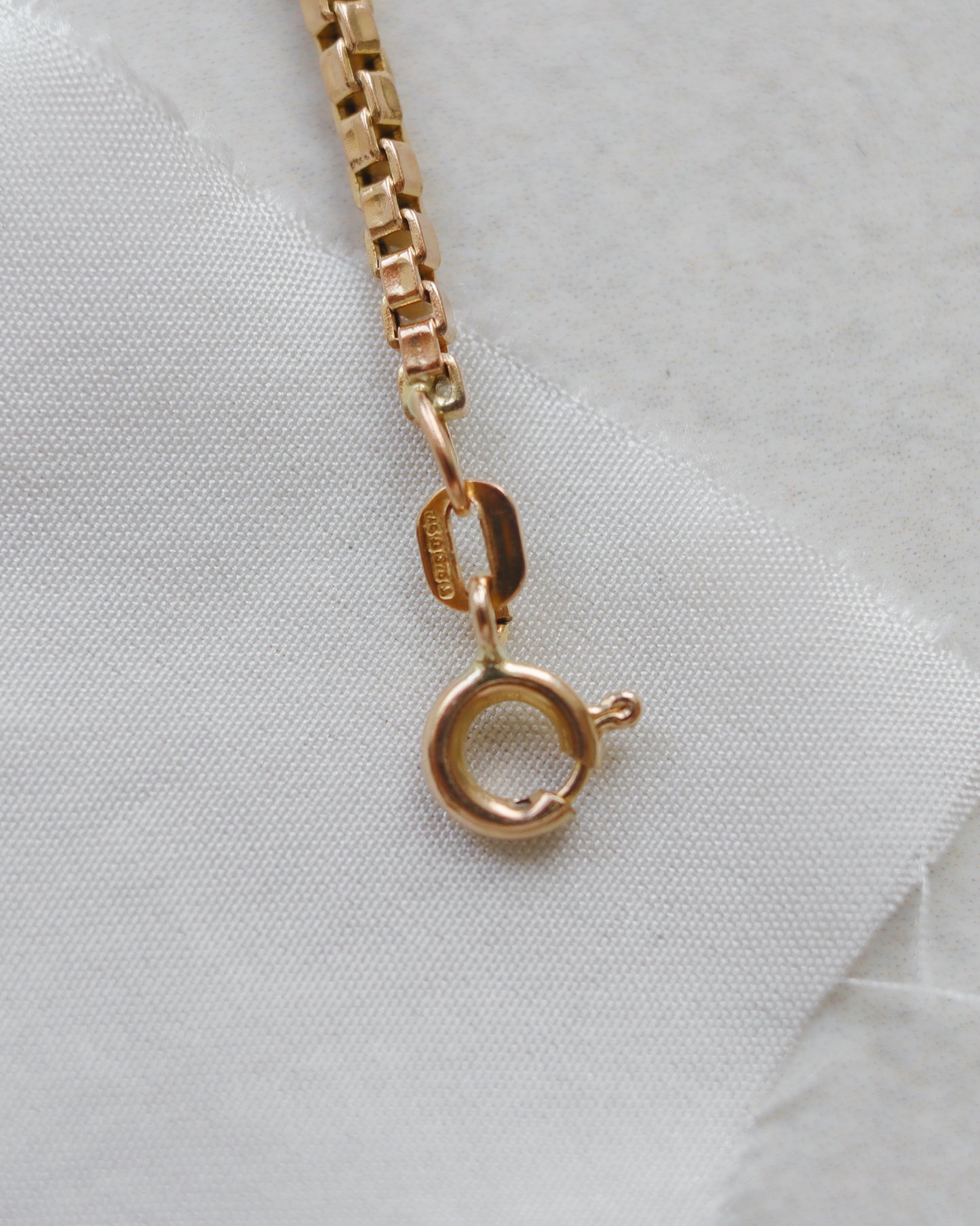 Vintage 9ct Gold Box Link Necklace - 47cm