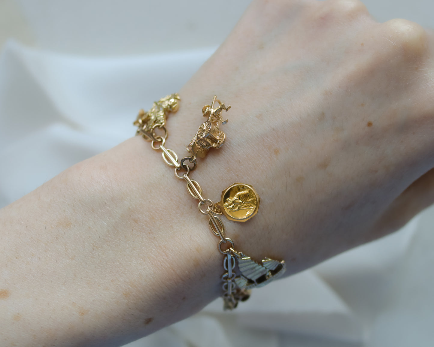 Vintage 9ct Gold Fully Loaded Charm Bracelet with Nine Charms (Copy)