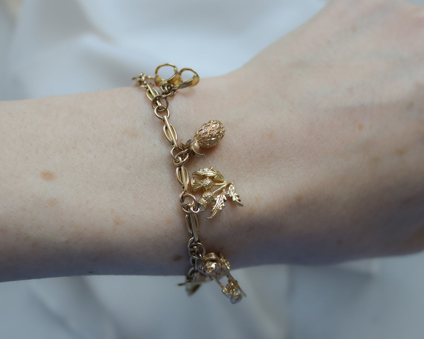 Vintage 9ct Gold Fully Loaded Charm Bracelet with Nine Charms (Copy)