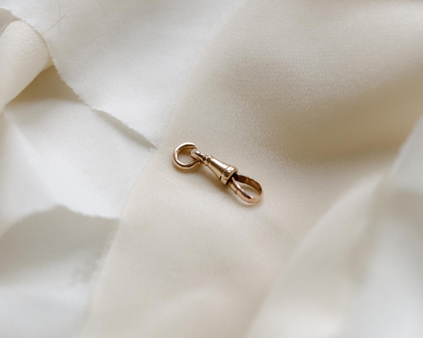 antique 9ct gold swivel dog clip and jump ring