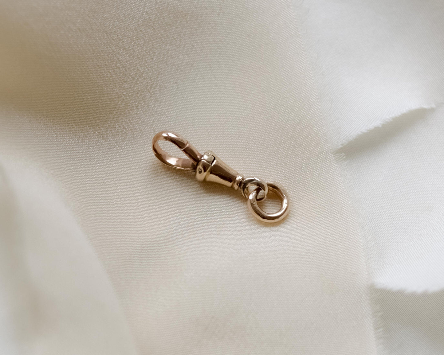 antique 9ct gold swivel dog clip and jump ring