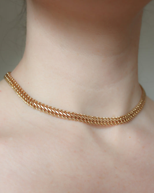 9ct gold chunky double link necklace