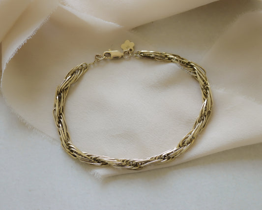 Chunky 9ct fancy rope link bracelet