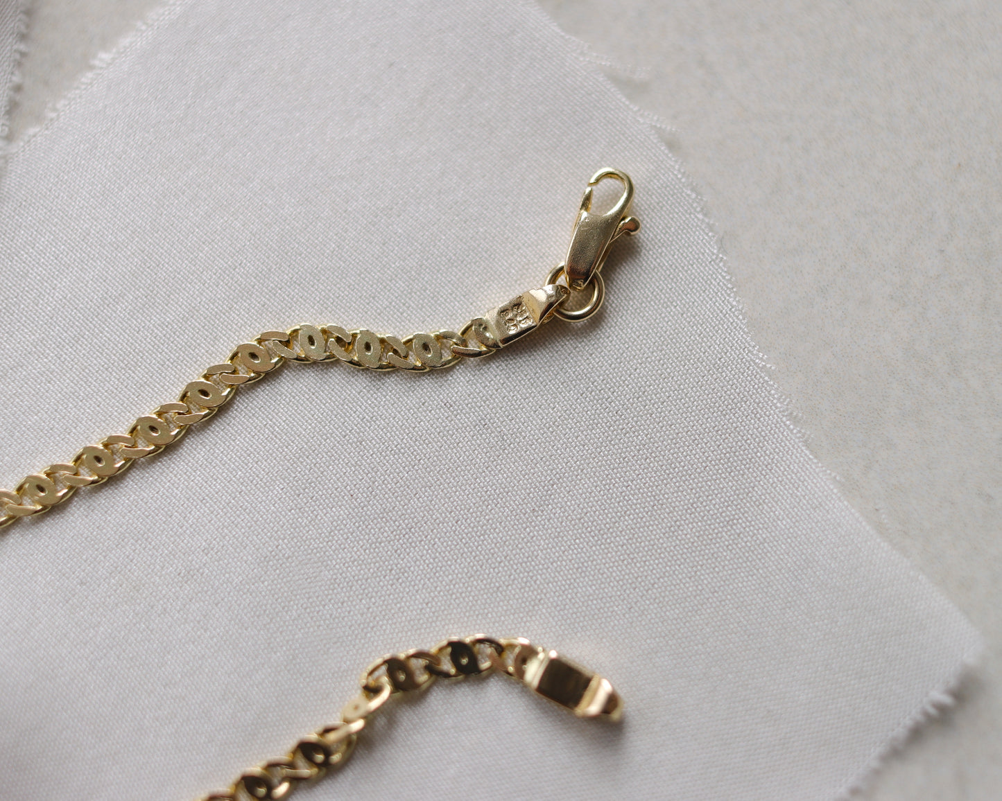 Vintage 9ct Gold Mariner Link Necklace Fully Hallmarked - 49.5cm
