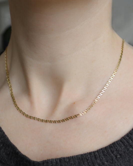 Vintage 9ct Gold Mariner Link Necklace Fully Hallmarked - 49.5cm
