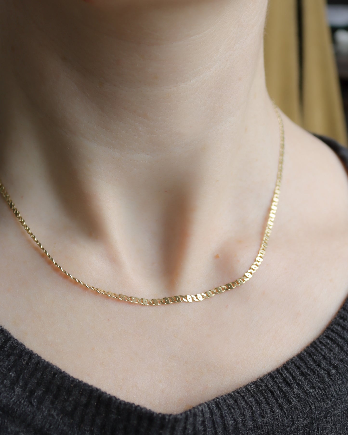 Vintage 9ct Gold Mariner Link Necklace Fully Hallmarked - 49.5cm