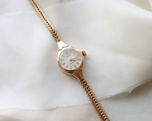 Ladies Rolex precision 9ct gold herringbone watch from 1963