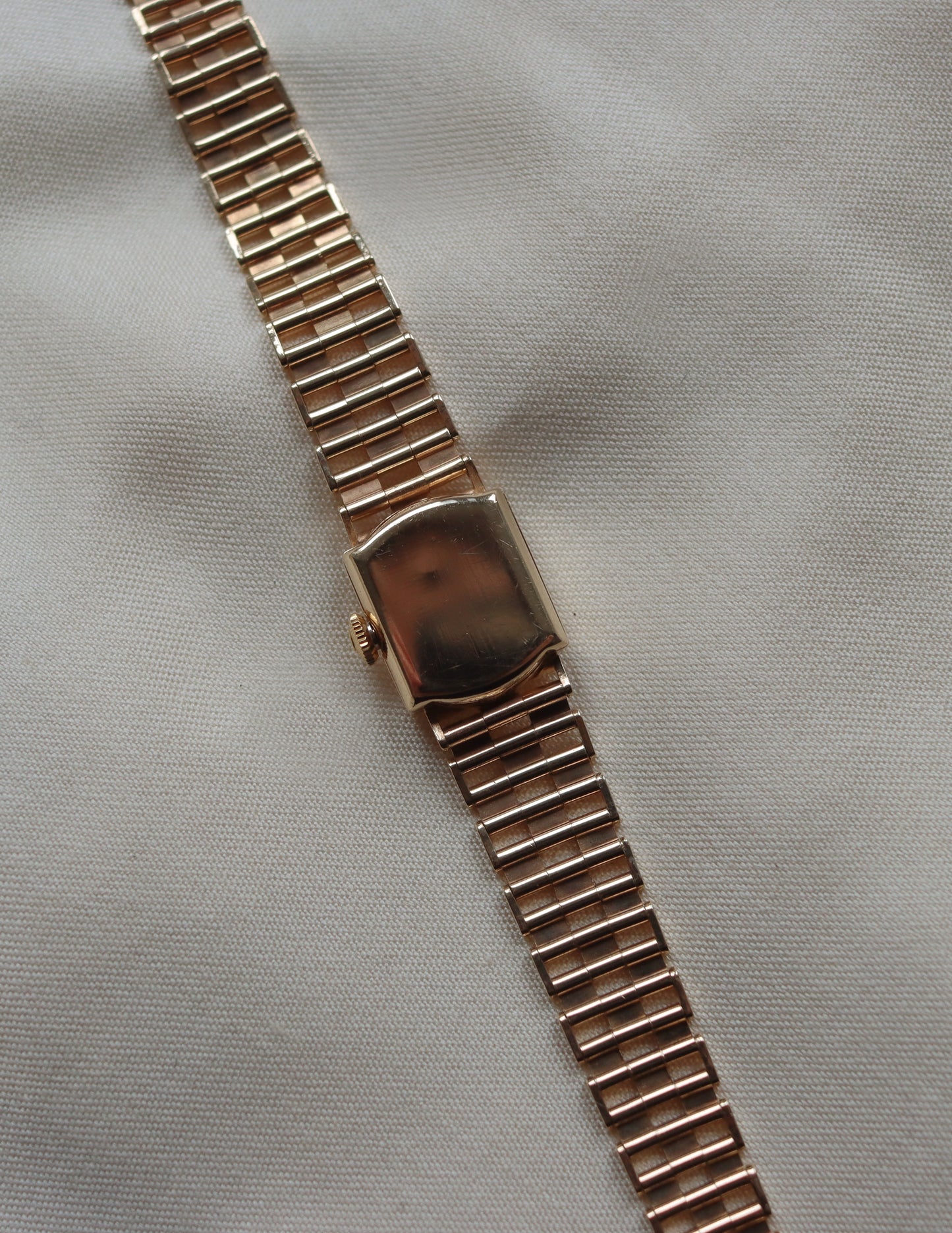 9ct yellow gold brick-link Omega watch - 1977