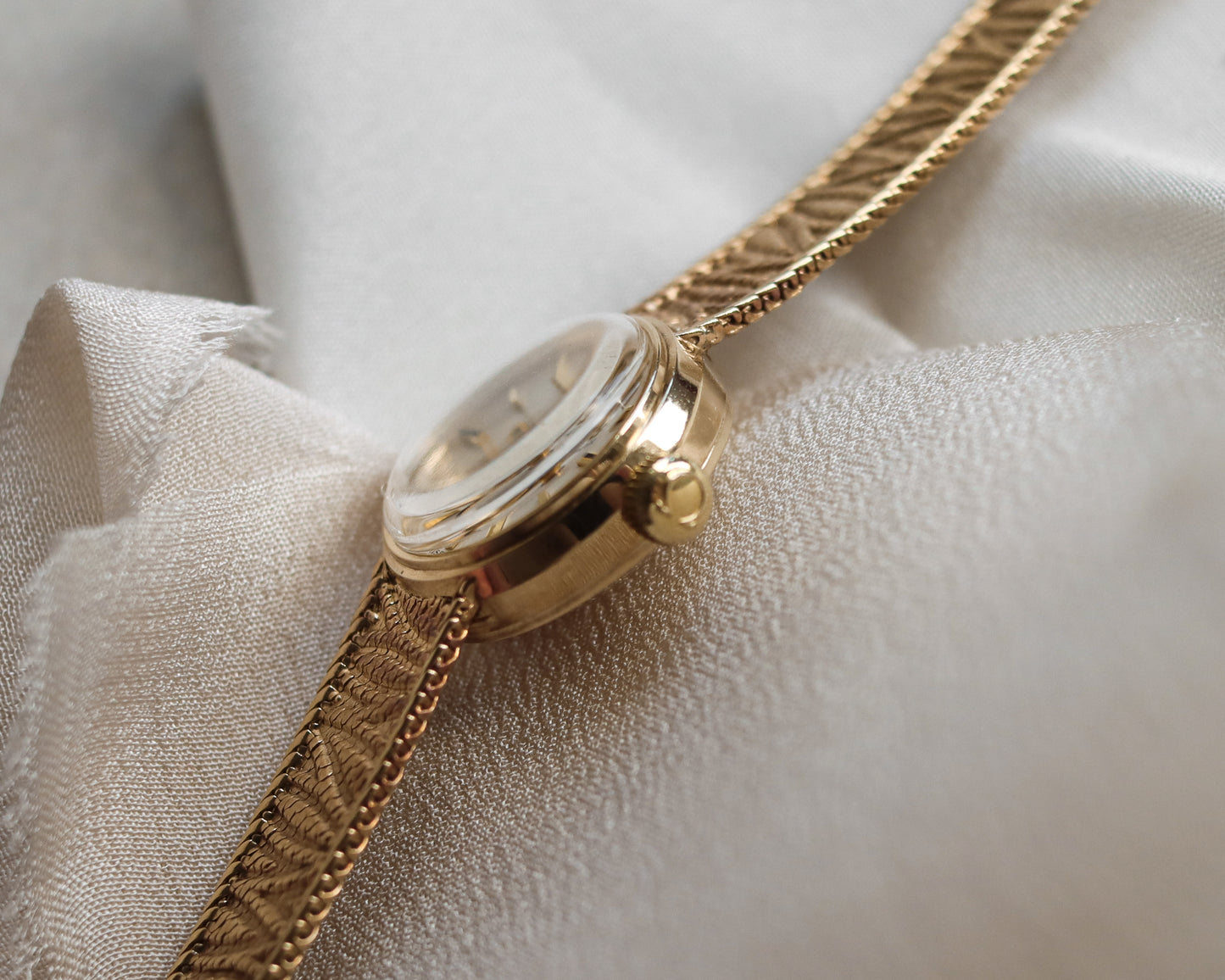 1969 Omega 9ct Gold Ladies Watch with Integrated Mesh Bracelet