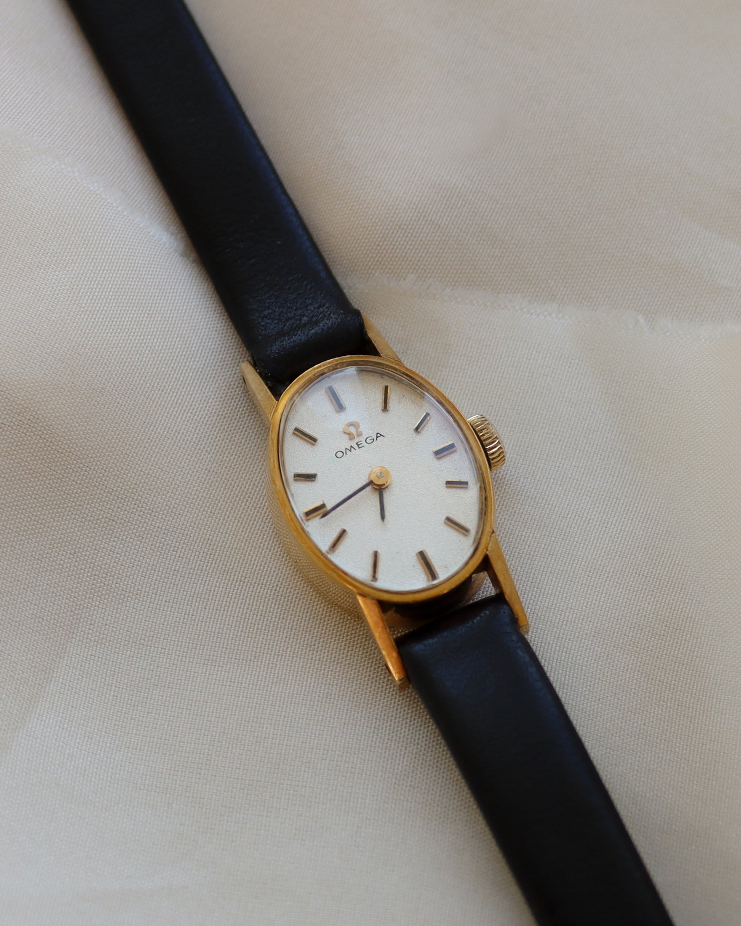 9ct gold oval Omega watch - 1972
