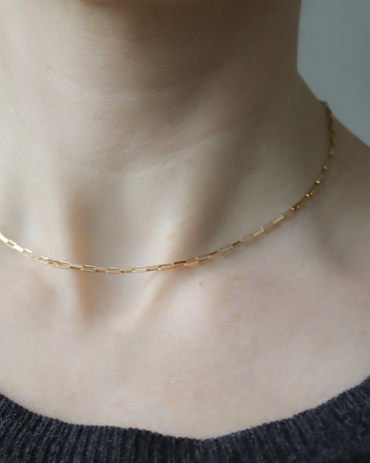 Vintage 9ct Gold paperclip Link Chain Necklace - 40.5cm
