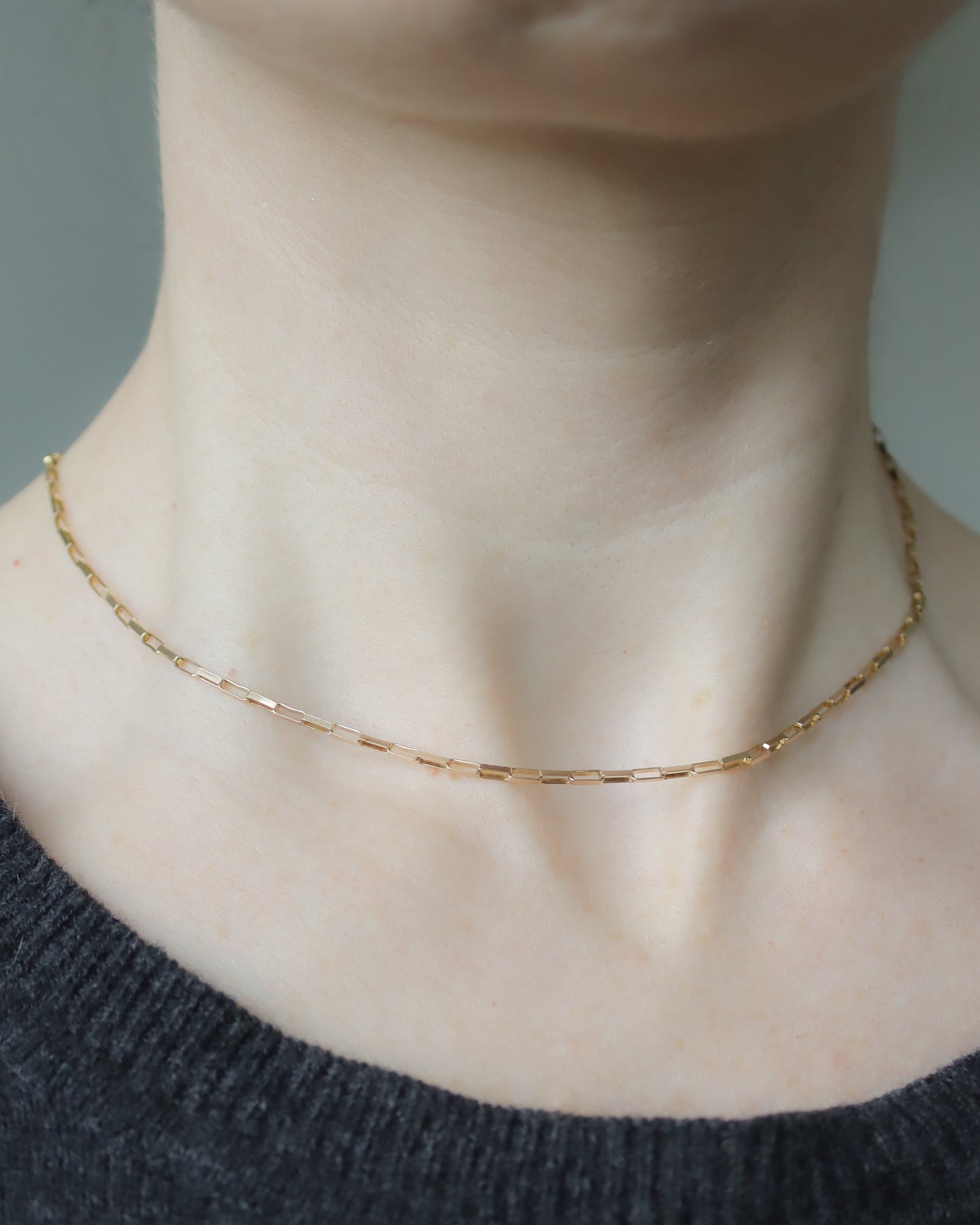 Vintage 9ct Gold paperclip Link Chain Necklace - 40.5cm