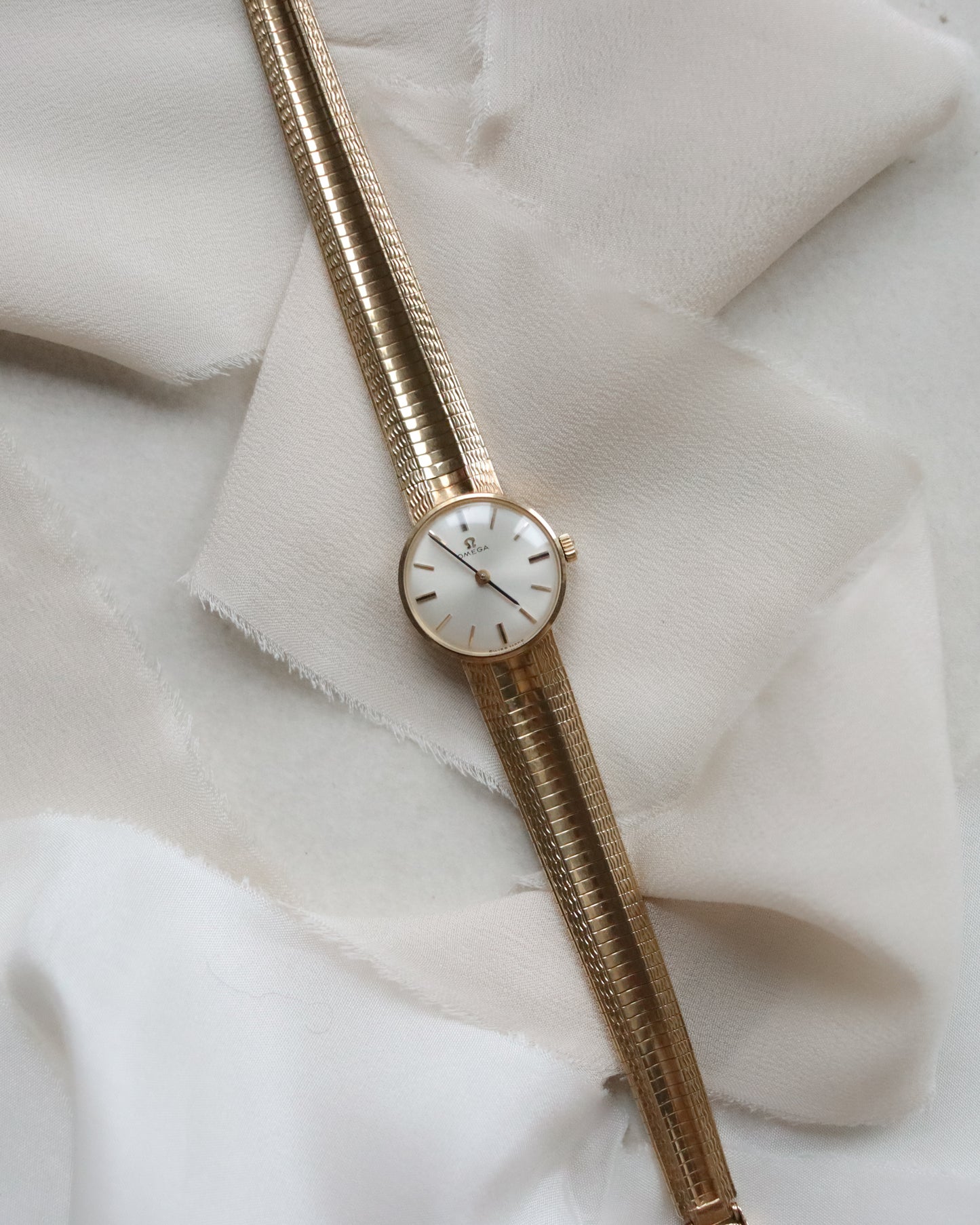 Vintage Omega Ladies’ 9ct Gold Wristwatch with Snake Effect Bracelet - 1965