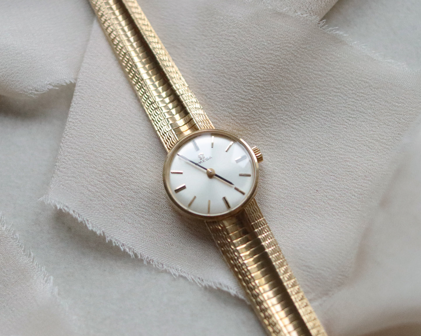 Vintage Omega Ladies’ 9ct Gold Wristwatch with Snake Effect Bracelet - 1965