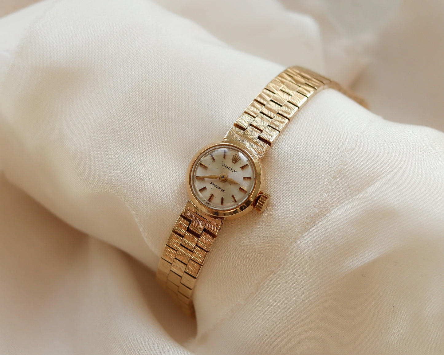 1958 Rolex Precision – 9ct Gold with Integrated brick Bracelet