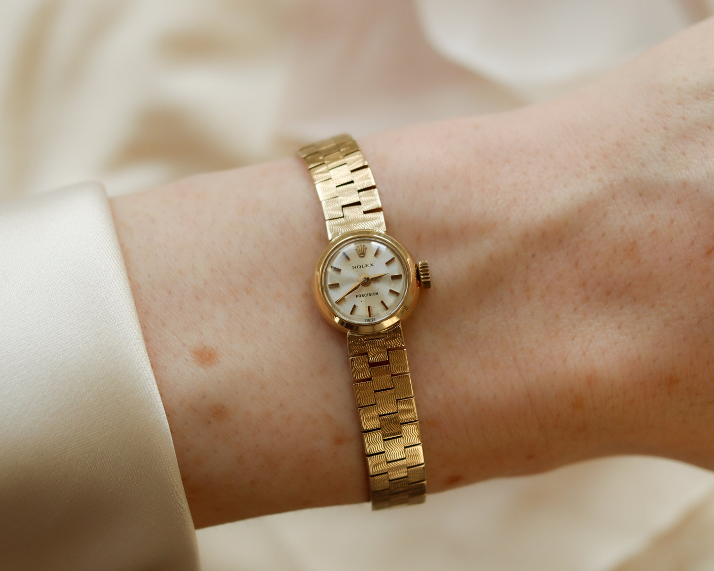 1958 Rolex Precision – 9ct Gold with Integrated brick Bracelet