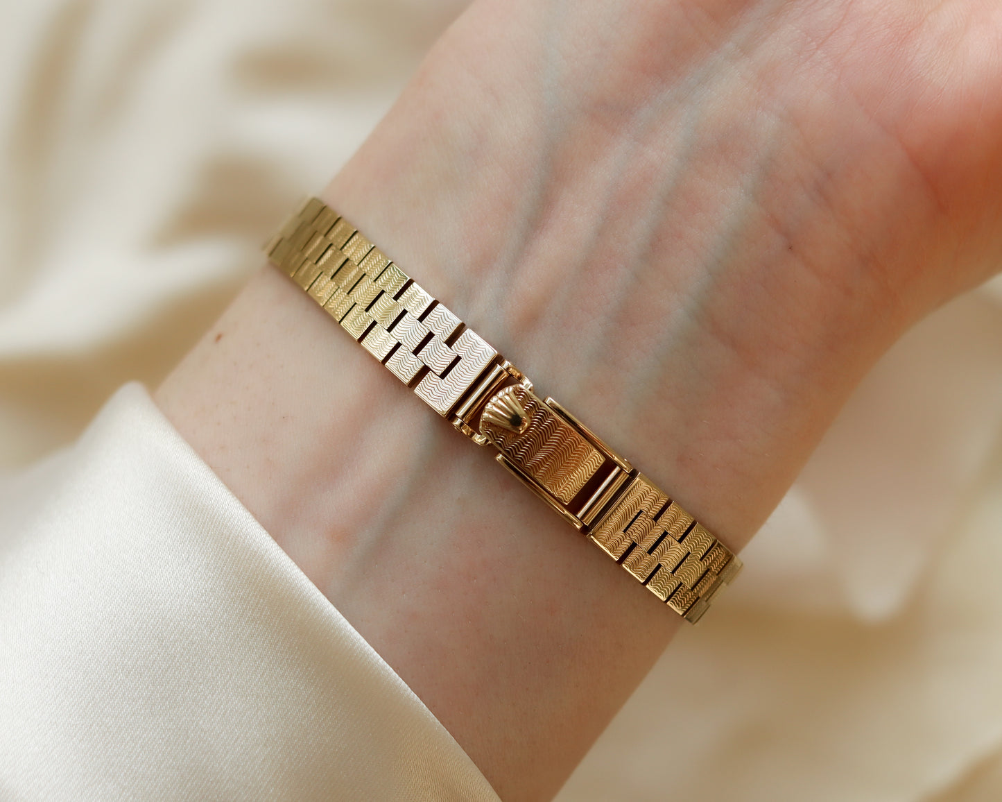 1958 Rolex Precision – 9ct Gold with Integrated brick Bracelet