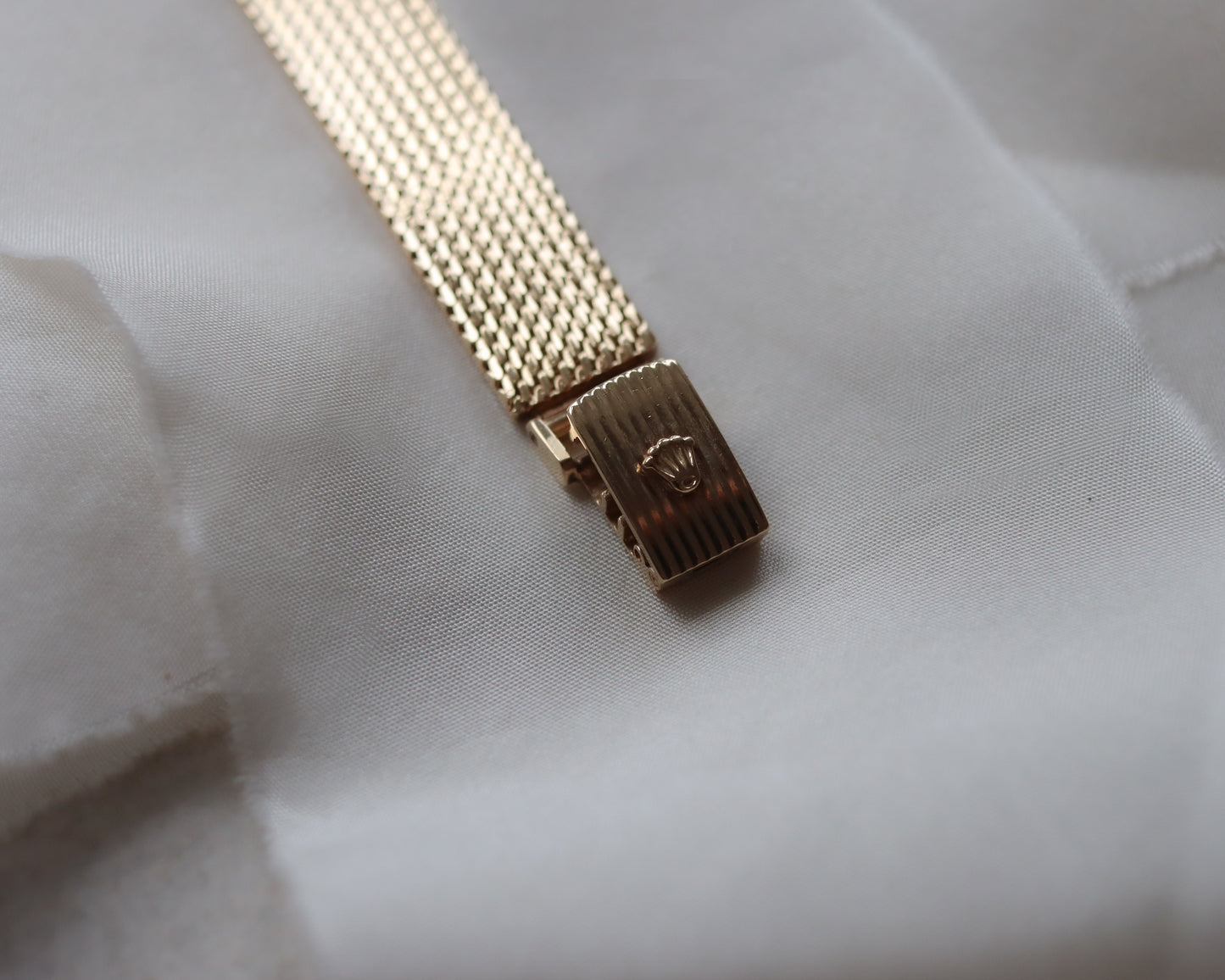 9ct gold mesh strap Rolex precision watch from 1969