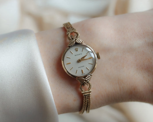 Vintage 9ct Gold Rolex Precision Ladies Bracelet Watch – 1957