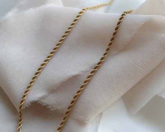 9ct gold twisted rope necklace chain