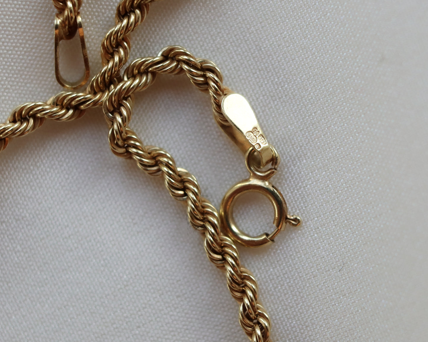 9ct gold twisted rope necklace chain
